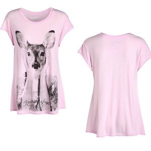 Rockstars & Angels Women’s graphic tee M or L pink Bambi